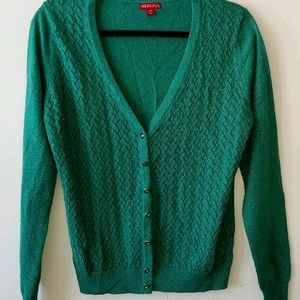 Sparkly Green Button-down Cardigan